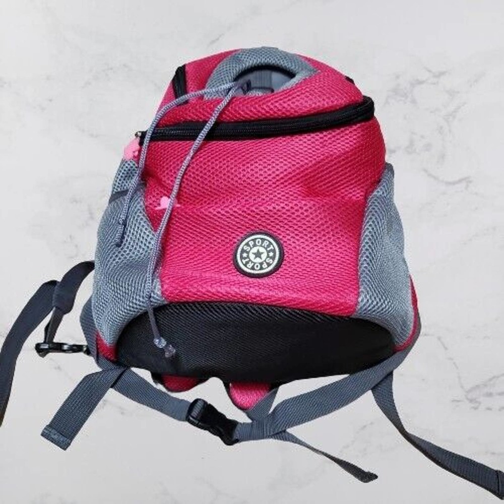 Sport Neopren Backpack Purse Pink/Gray Minnie Mouse Zipper Pulls Drawstring